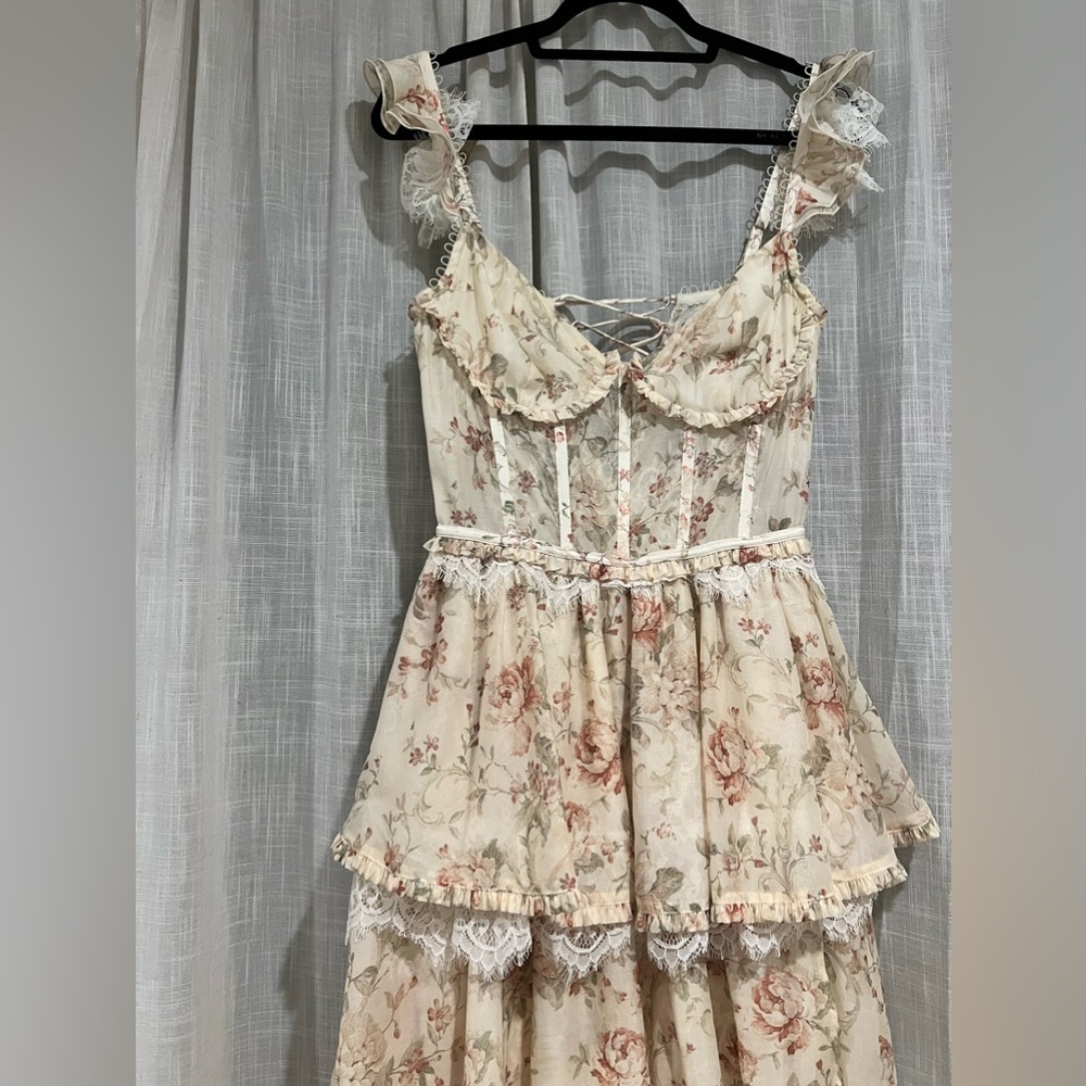 Yellow V. Chapman Ruffled Gown - Picture 4 of 9